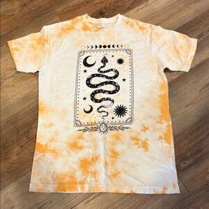 American Highway Orange Tie-Dye Snake Graphic T-Shirt